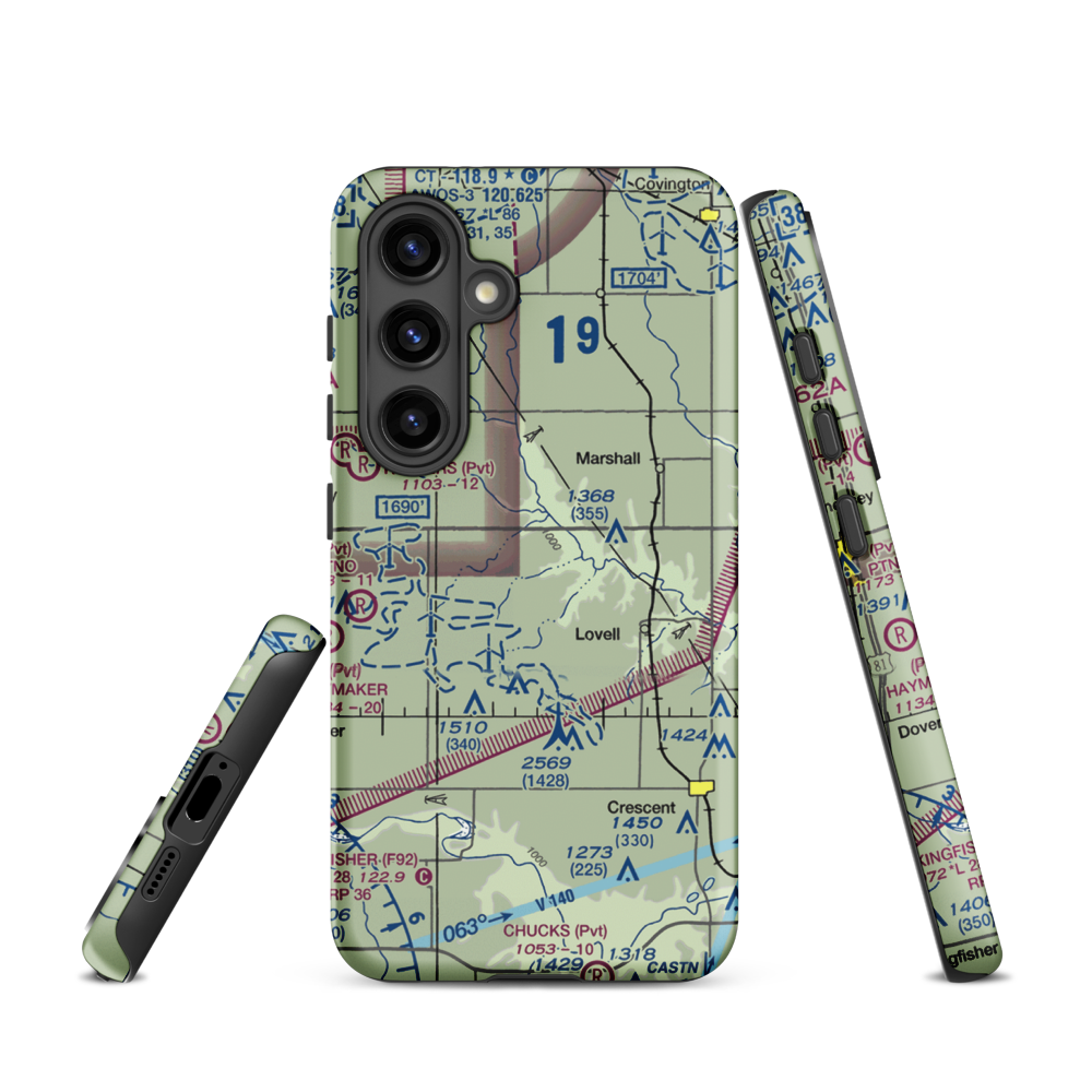 Siegmanns Airport (OK42) VFR Sectional Samsung Phone Case Samsung Galaxy S24 model shown