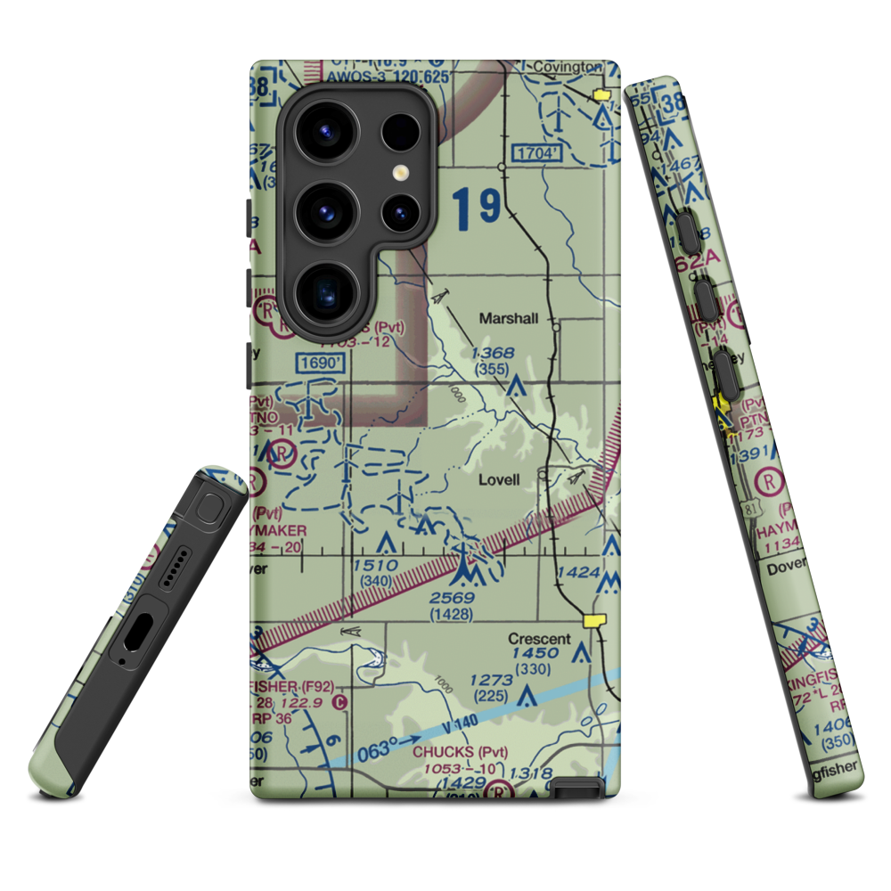 Siegmanns Airport (OK42) VFR Sectional Samsung Phone Case Samsung Galaxy S24 Ultra model shown