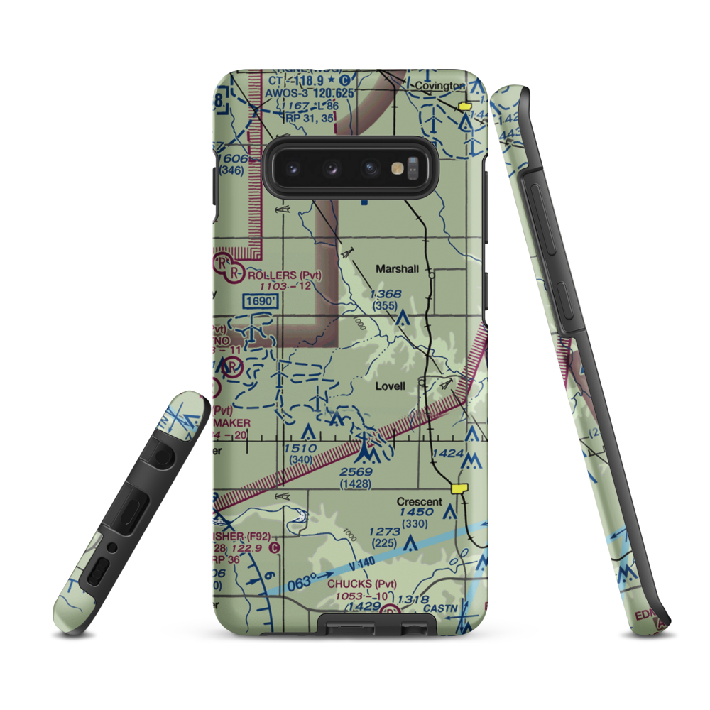 Siegmanns Airport (OK42) VFR Sectional Samsung Phone Case Samsung Galaxy S10 Plus model shown