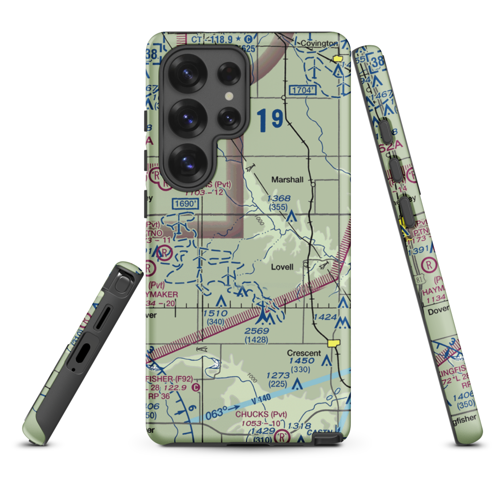 Siegmanns Airport (OK42) VFR Sectional Samsung Phone Case Samsung Galaxy S25 Ultra model shown