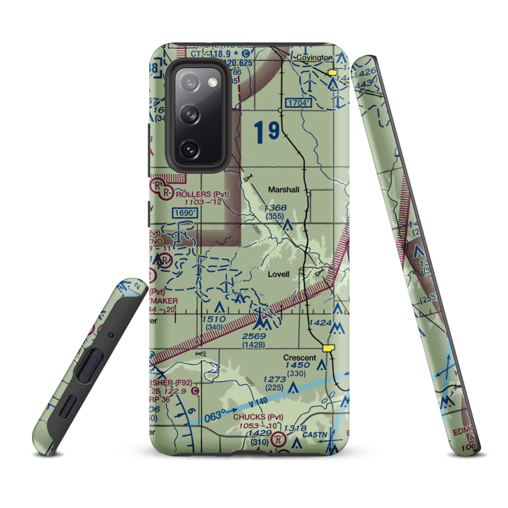 Siegmanns Airport (OK42) VFR Sectional Samsung Phone Case Samsung Galaxy S20 FE model shown