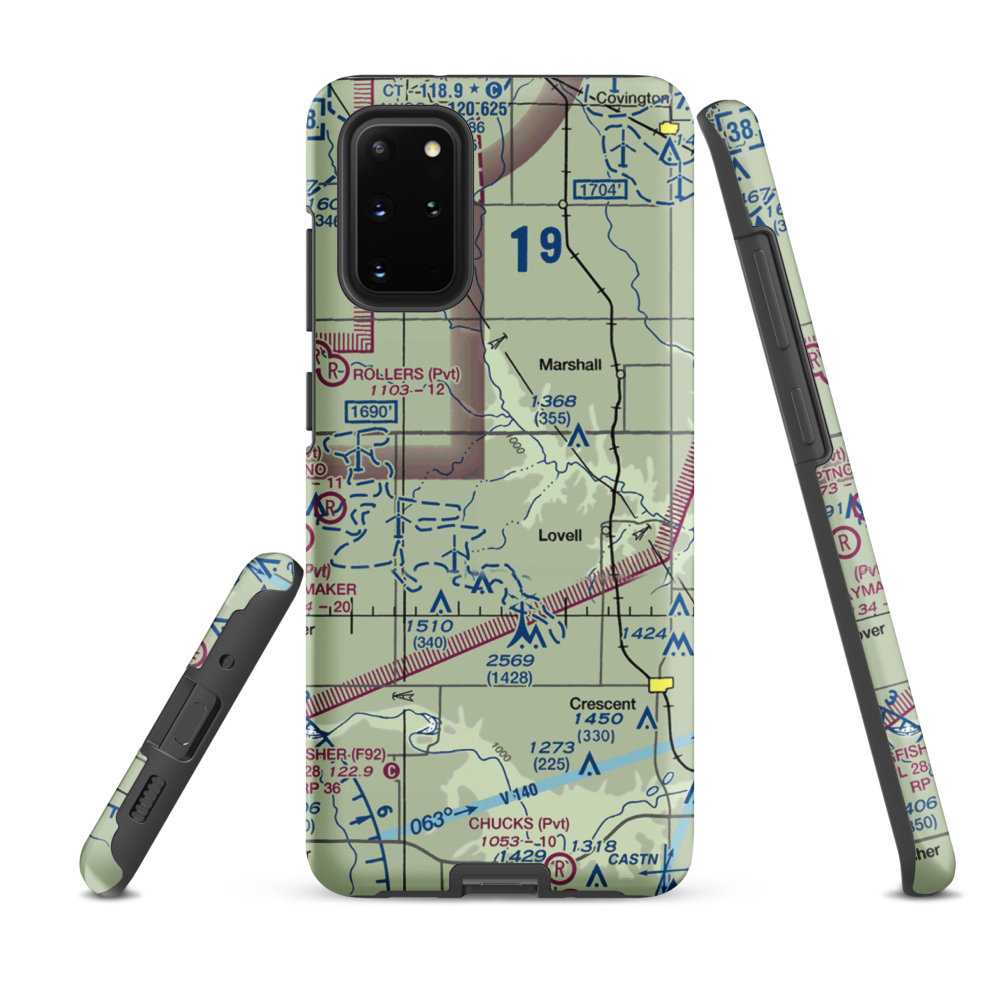 Siegmanns Airport (OK42) VFR Sectional Samsung Phone Case Samsung Galaxy S20 Plus model shown