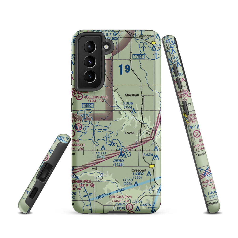 Siegmanns Airport (OK42) VFR Sectional Samsung Phone Case Samsung Galaxy S21 model shown