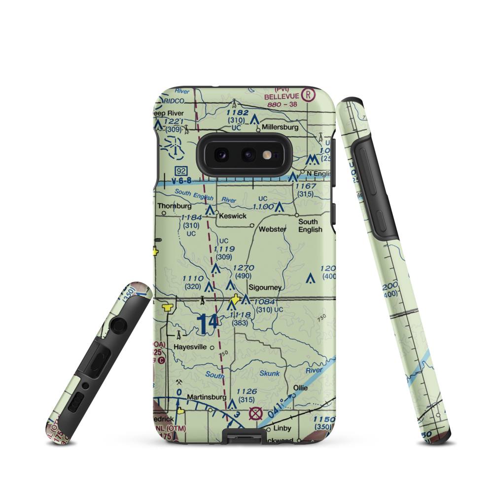 Sig-Nor Airport (IA06) VFR Sectional Samsung Phone Case Samsung Galaxy S10e model shown