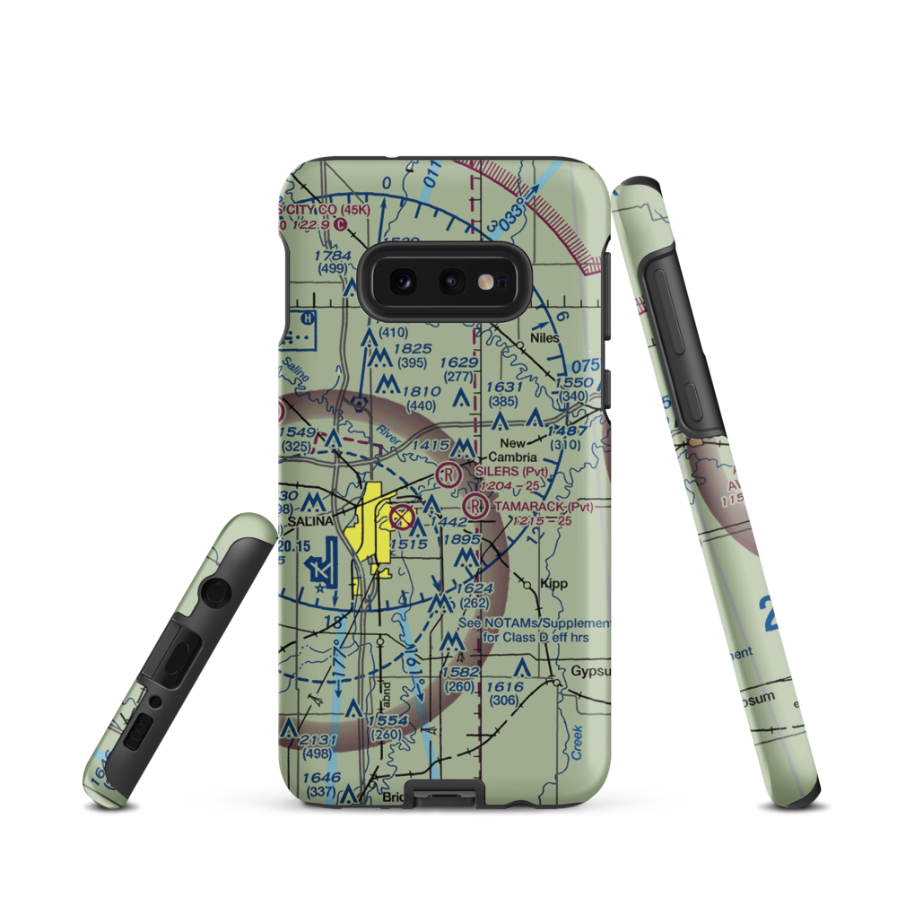 Silers Plane Valley Airport (1KS6) VFR Sectional Samsung Phone Case Samsung Galaxy S10 Plus model shown