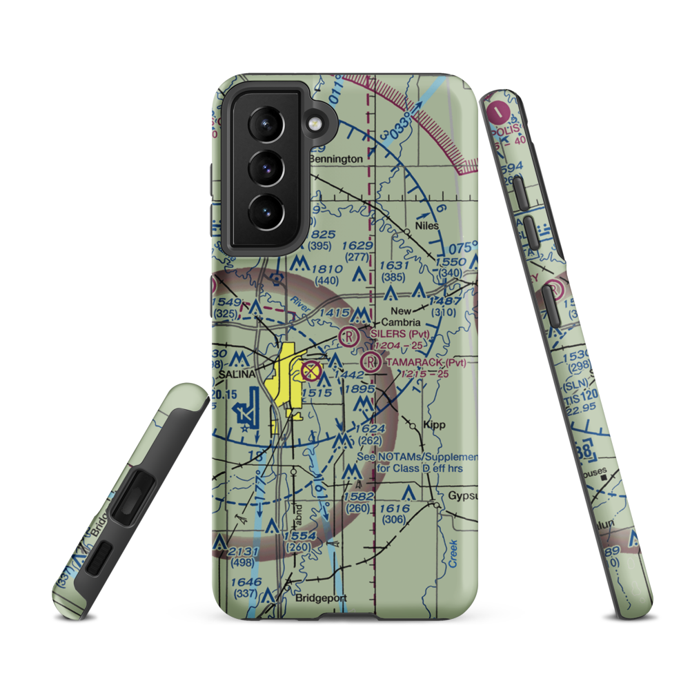 Silers Plane Valley Airport (1KS6) VFR Sectional Samsung Phone Case Samsung Galaxy S21 FE model shown