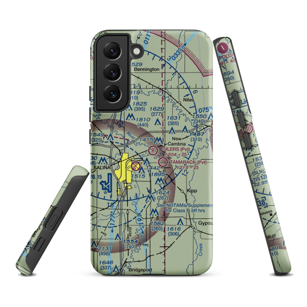 Silers Plane Valley Airport (1KS6) VFR Sectional Samsung Phone Case Samsung Galaxy S22 Plus model shown