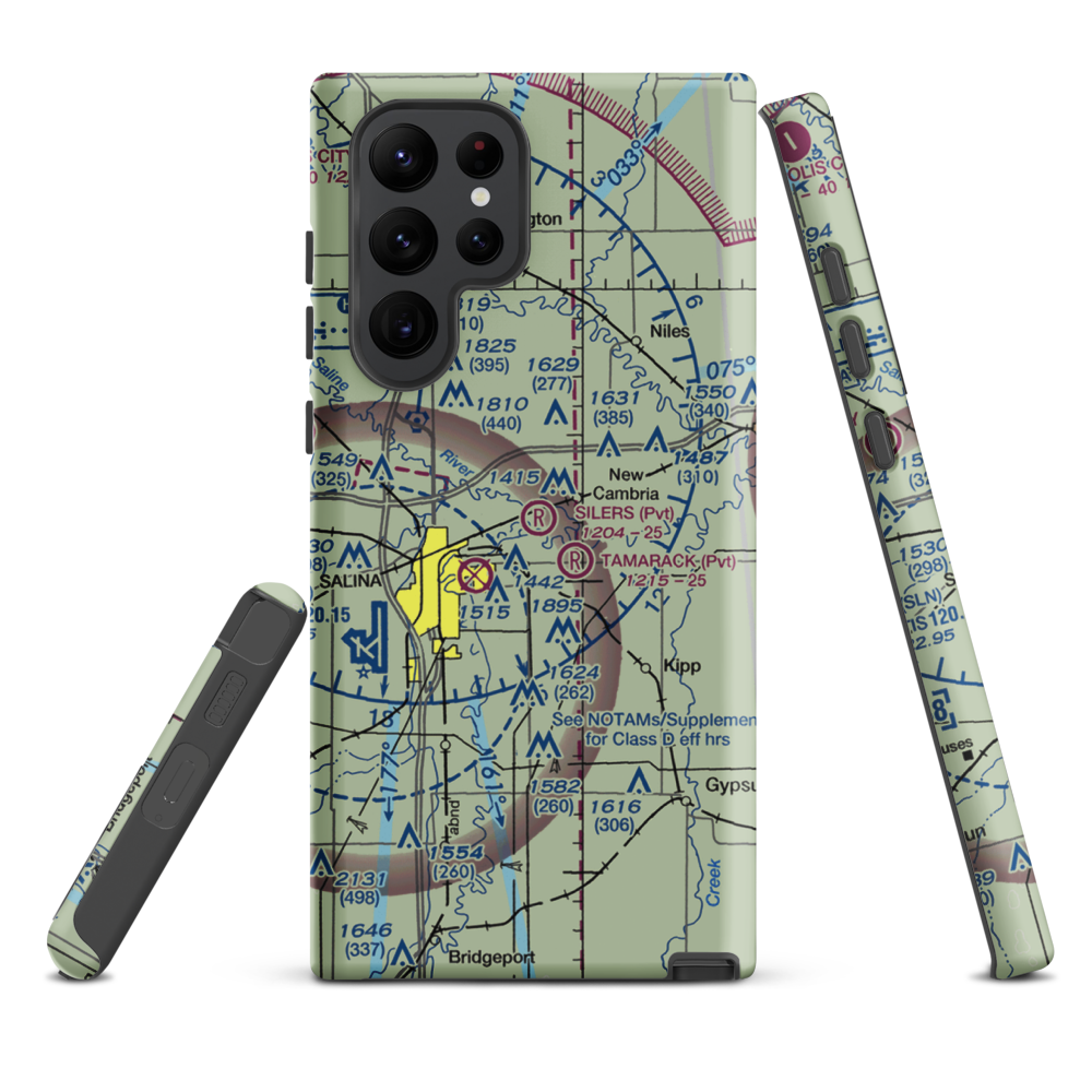 Silers Plane Valley Airport (1KS6) VFR Sectional Samsung Phone Case Samsung Galaxy S22 Ultra model shown