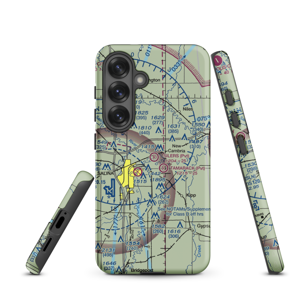 Silers Plane Valley Airport (1KS6) VFR Sectional Samsung Phone Case Samsung Galaxy S25 model shown