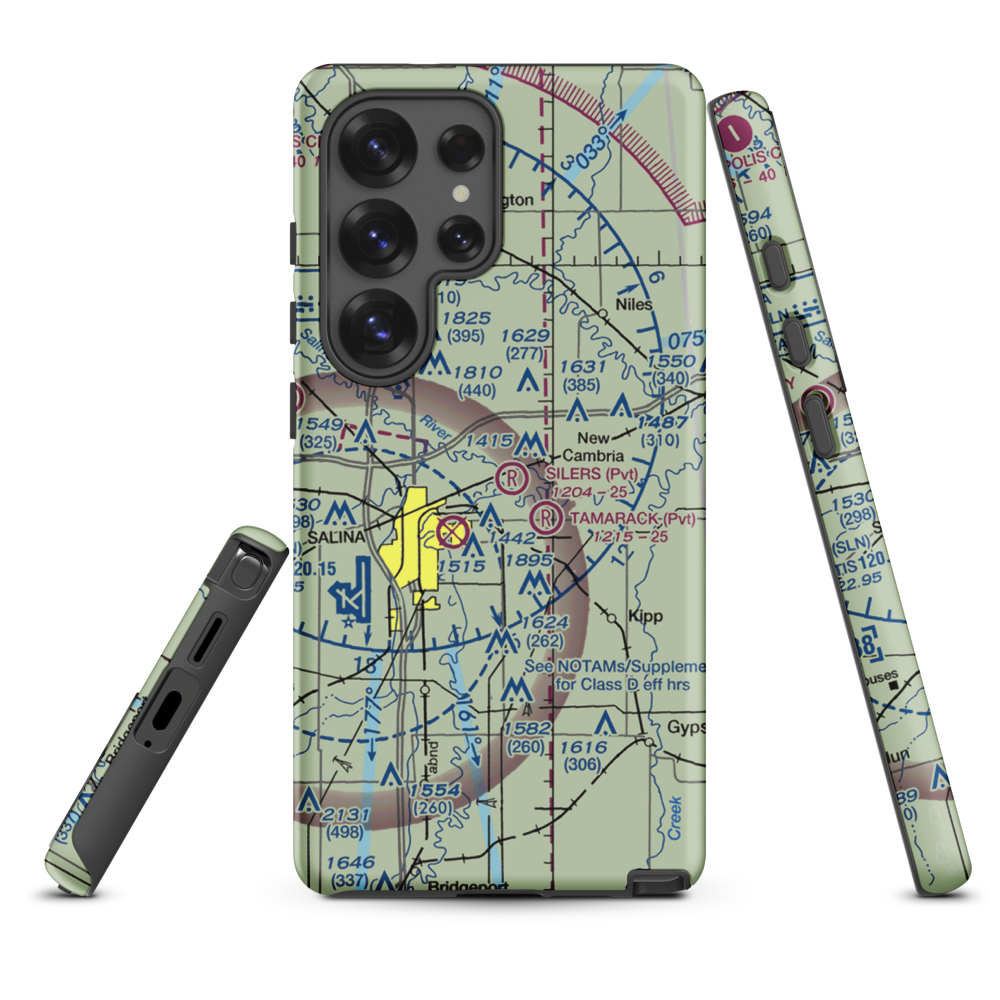 Silers Plane Valley Airport (1KS6) VFR Sectional Samsung Phone Case Samsung Galaxy S25 Ultra model shown