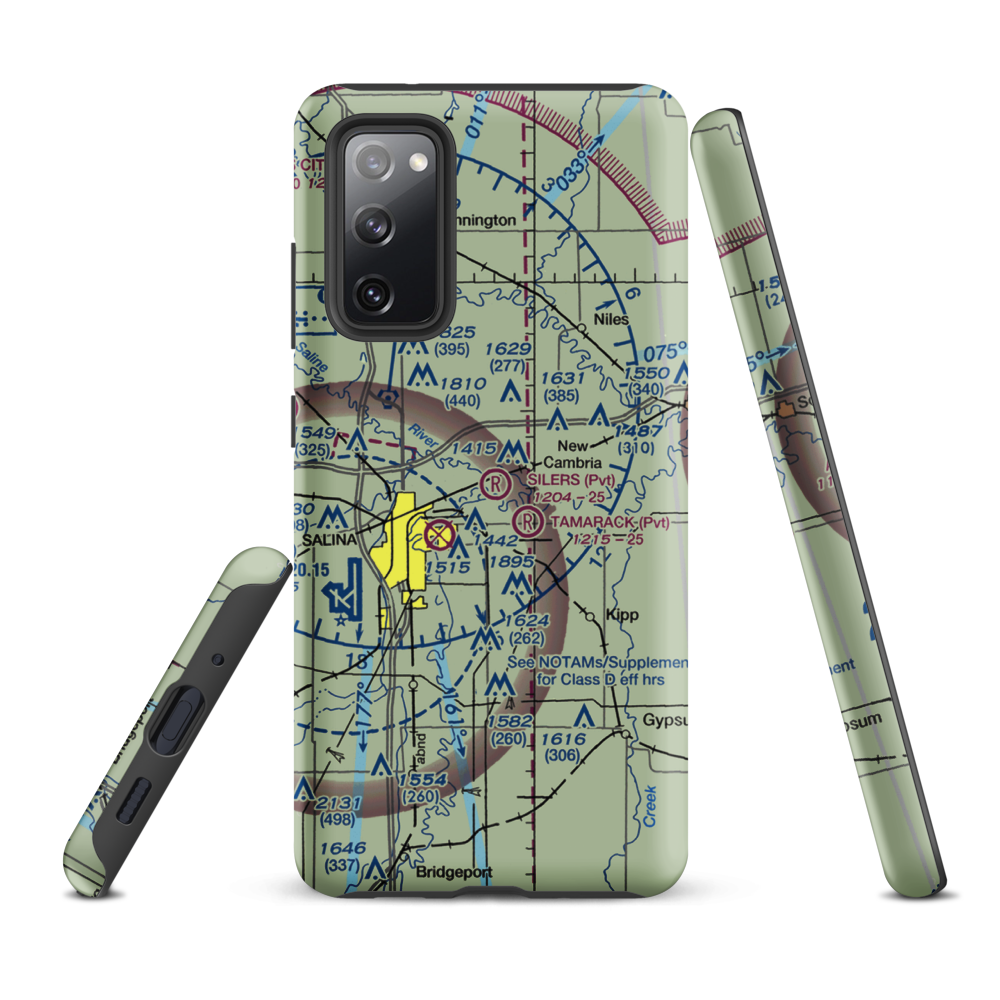 Silers Plane Valley Airport (1KS6) VFR Sectional Samsung Phone Case Samsung Galaxy S20 FE model shown