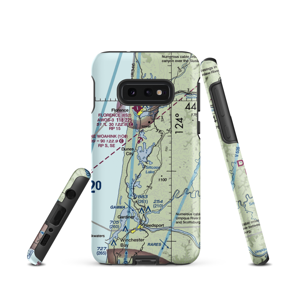 Siltcoos Lake Seaplane Base (5J2) VFR Sectional Samsung Phone Case Samsung Galaxy S10e model shown