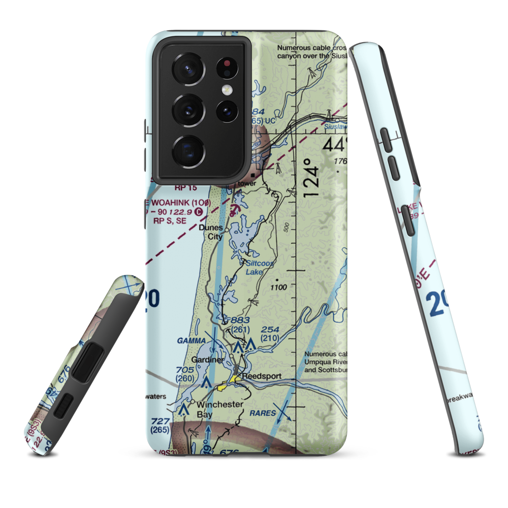 Siltcoos Lake Seaplane Base (5J2) VFR Sectional Samsung Phone Case Samsung Galaxy S21 Ultra model shown