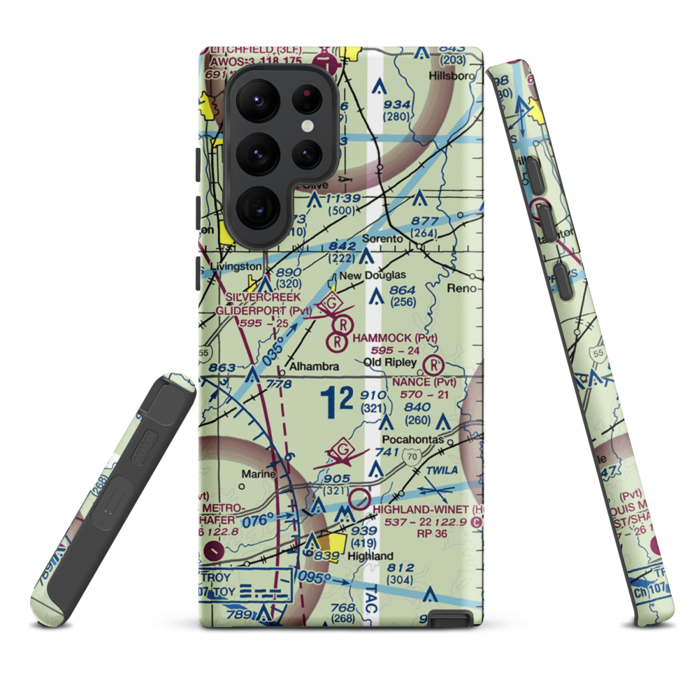 Silver Creek Gliderport (3IL1) VFR Sectional Samsung Phone Case Samsung Galaxy S22 Ultra model shown