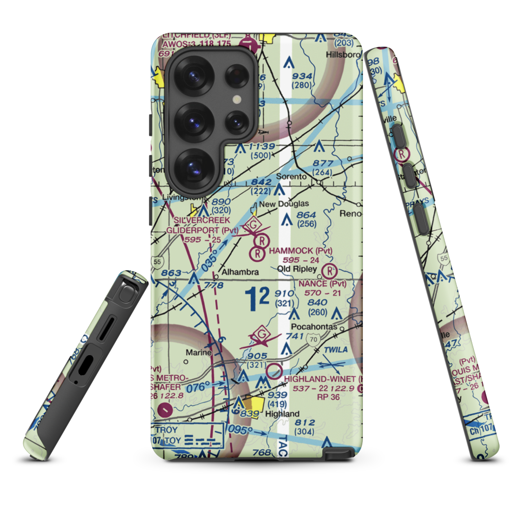 Silver Creek Gliderport (3IL1) VFR Sectional Samsung Phone Case Samsung Galaxy S25 Ultra model shown