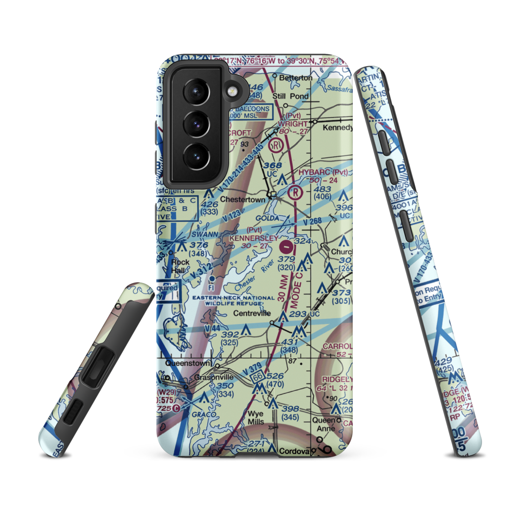 Silver Hill Airport (MD59) VFR Sectional Samsung Phone Case Samsung Galaxy S21 FE model shown