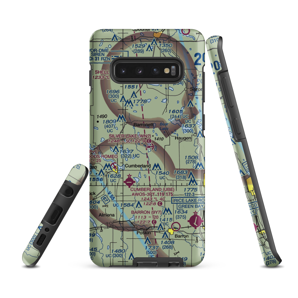 Silver Lake Seaplane Base (WN2) VFR Sectional Samsung Phone Case Samsung Galaxy S10 Plus model shown