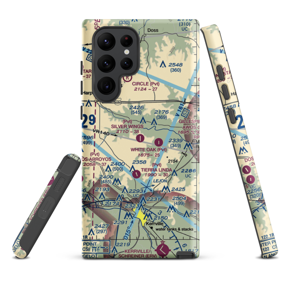 Silver Wings Airport (TS36) VFR Sectional Samsung Phone Case Samsung Galaxy S22 Ultra model shown