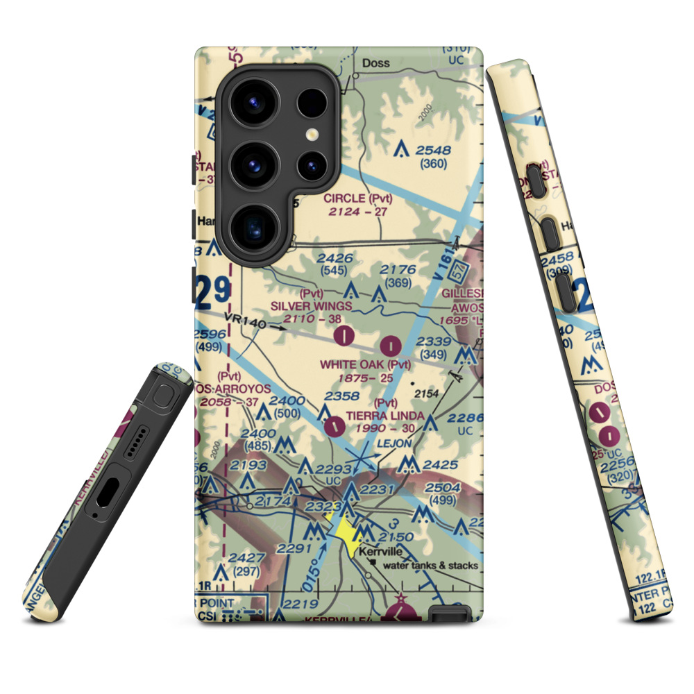 Silver Wings Airport (TS36) VFR Sectional Samsung Phone Case Samsung Galaxy S24 Ultra model shown