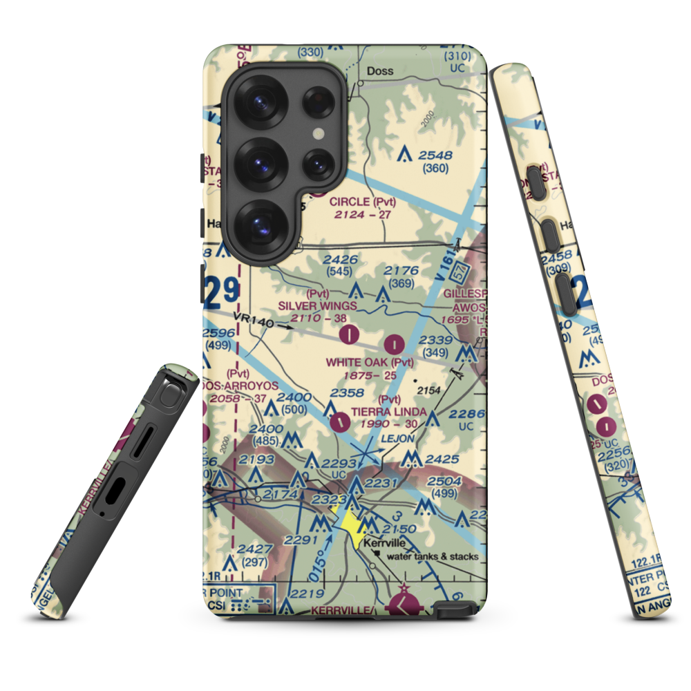Silver Wings Airport (TS36) VFR Sectional Samsung Phone Case Samsung Galaxy S25 Ultra model shown