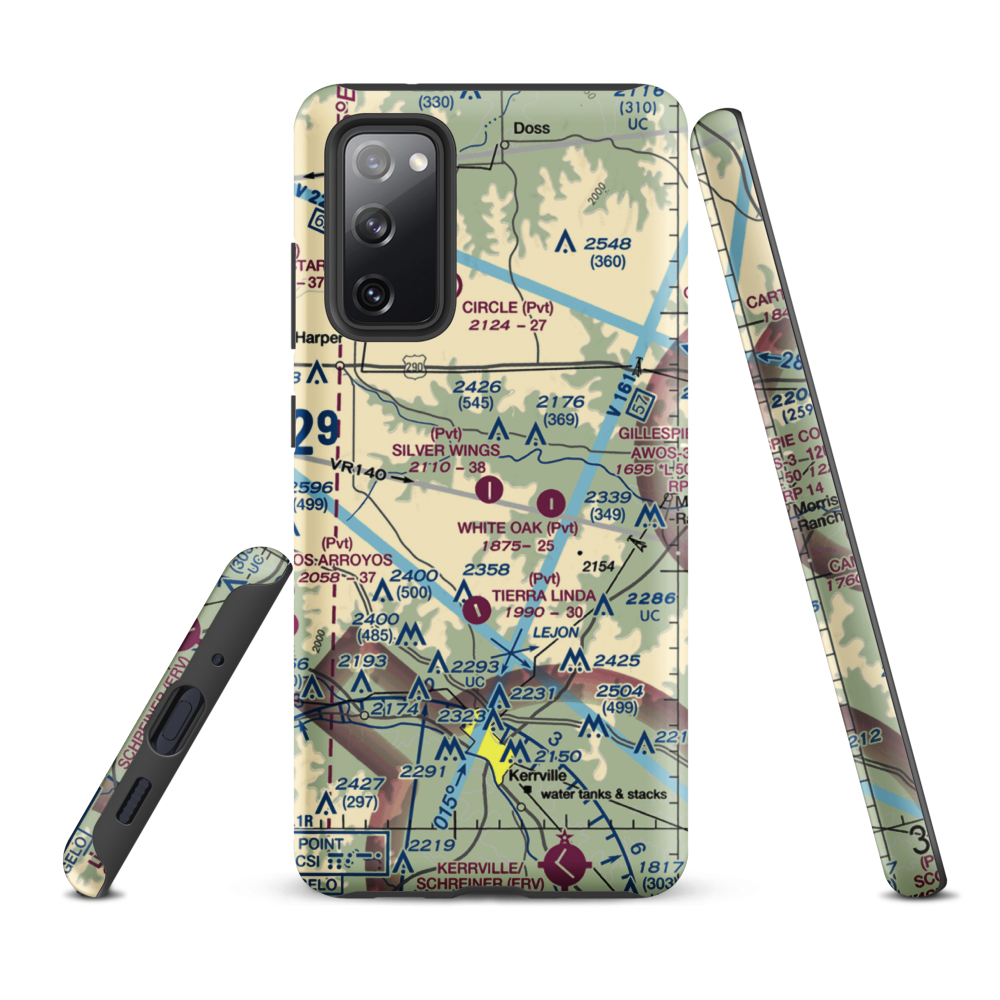 Silver Wings Airport (TS36) VFR Sectional Samsung Phone Case Samsung Galaxy S20 FE model shown