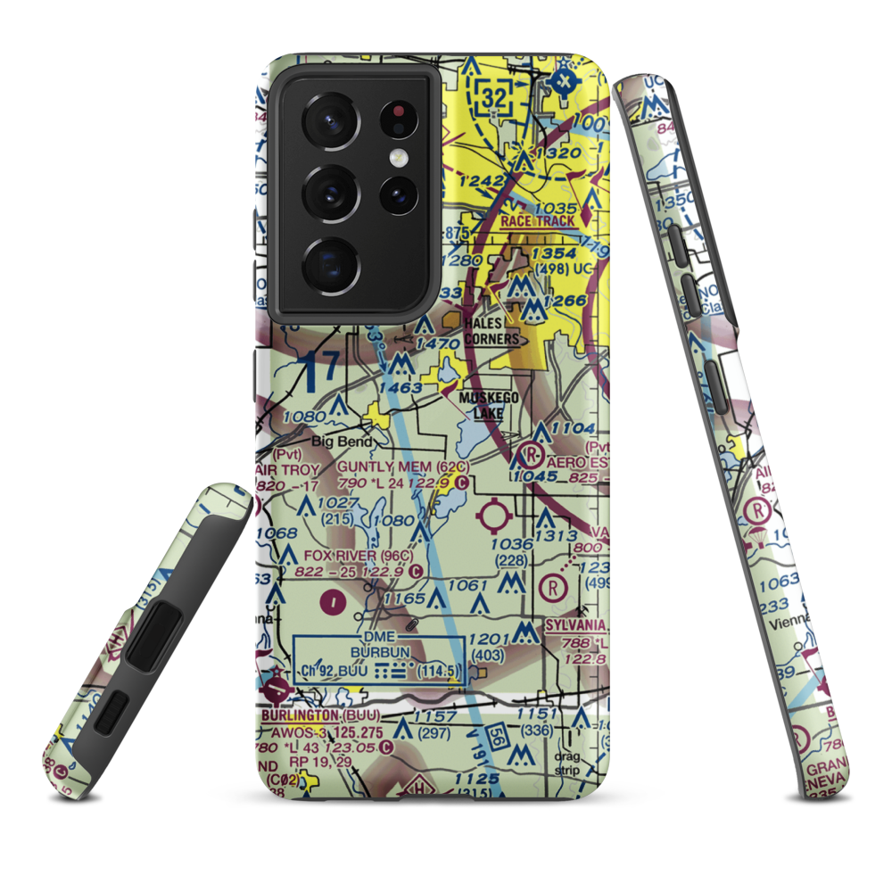 Simandl Field/Private Airport (0WI6) VFR Sectional Samsung Phone Case Samsung Galaxy S21 Plus model shown