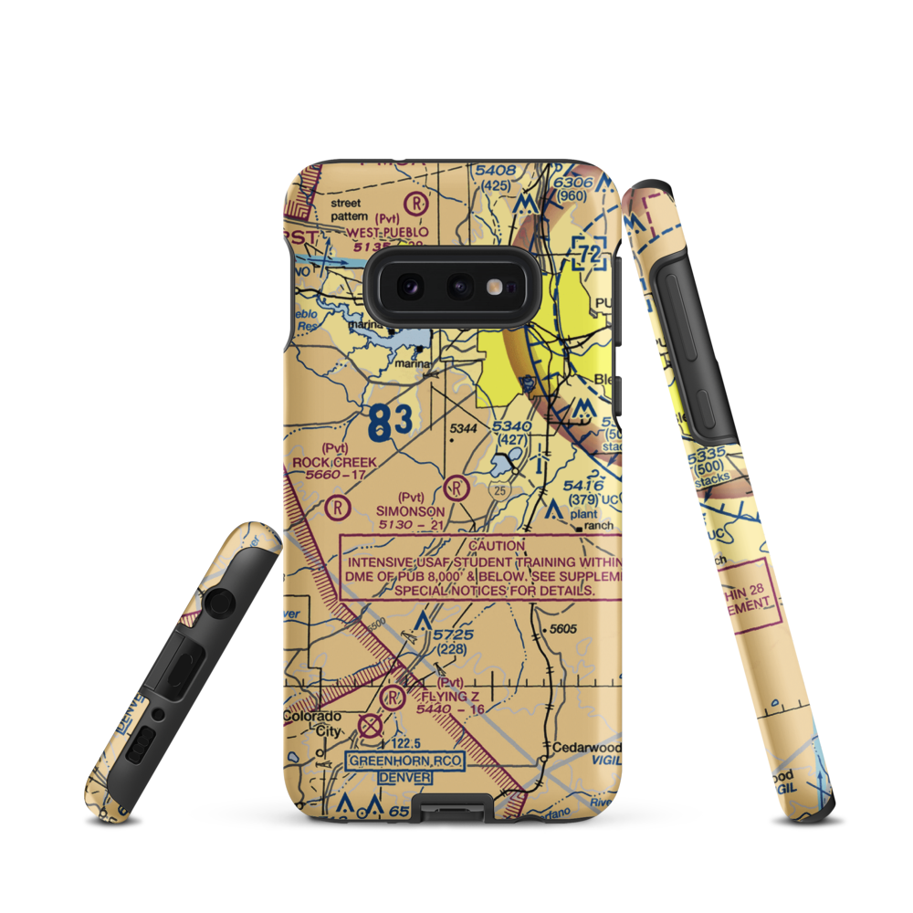 Simonson Field (80CO) VFR Sectional Samsung Phone Case Samsung Galaxy S10e model shown