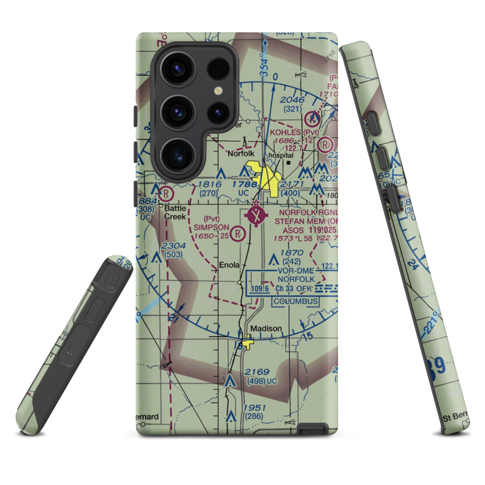 Simpson Airport (NE09) VFR Sectional Samsung Phone Case Samsung Galaxy S23 Ultra model shown
