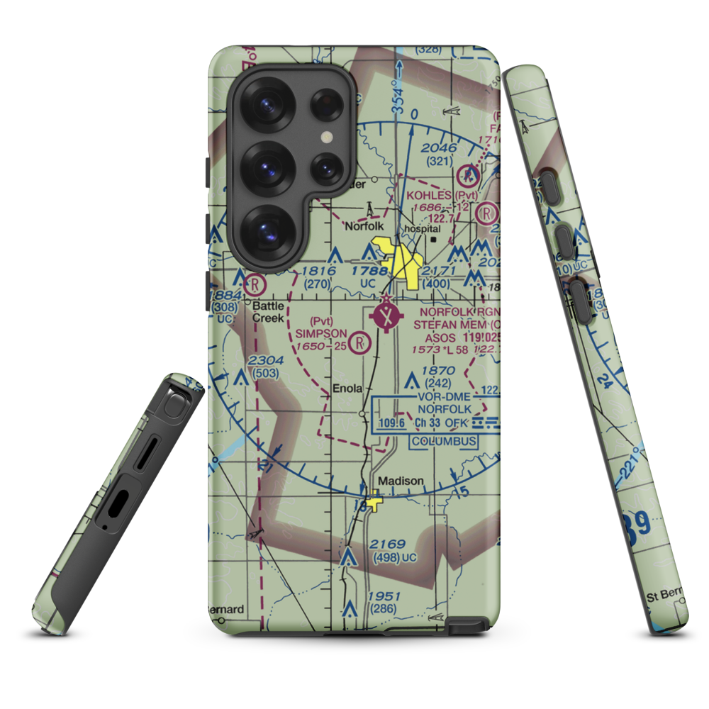 Simpson Airport (NE09) VFR Sectional Samsung Phone Case Samsung Galaxy S25 Ultra model shown