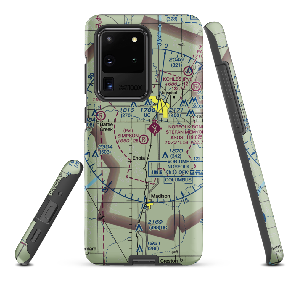 Simpson Airport (NE09) VFR Sectional Samsung Phone Case Samsung Galaxy S20 Ultra model shown