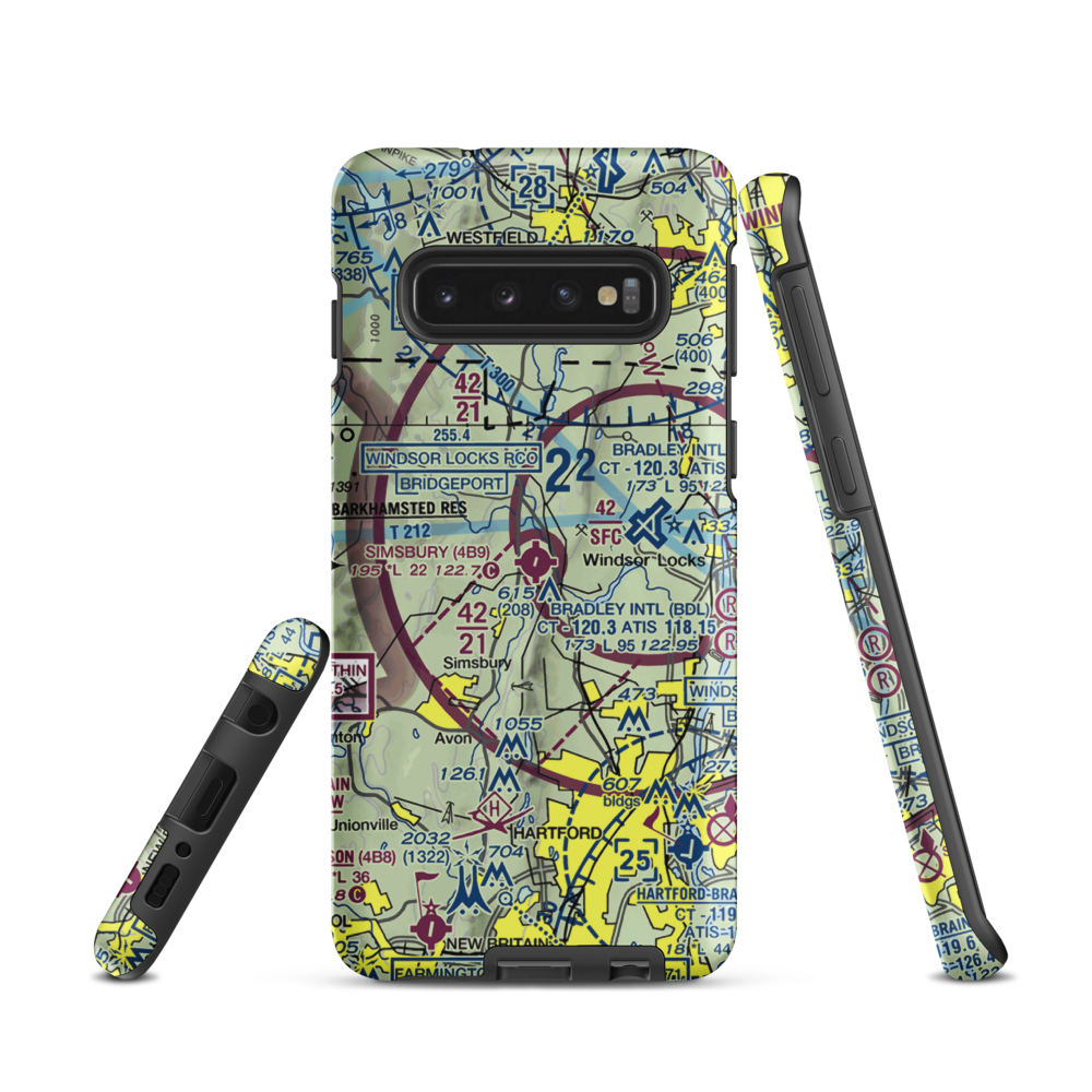 Simsbury Airport (4B9) VFR Sectional Samsung Phone Case Samsung Galaxy S10 model shown