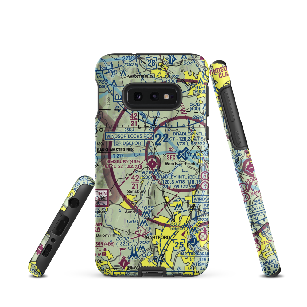 Simsbury Airport (4B9) VFR Sectional Samsung Phone Case Samsung Galaxy S10e model shown