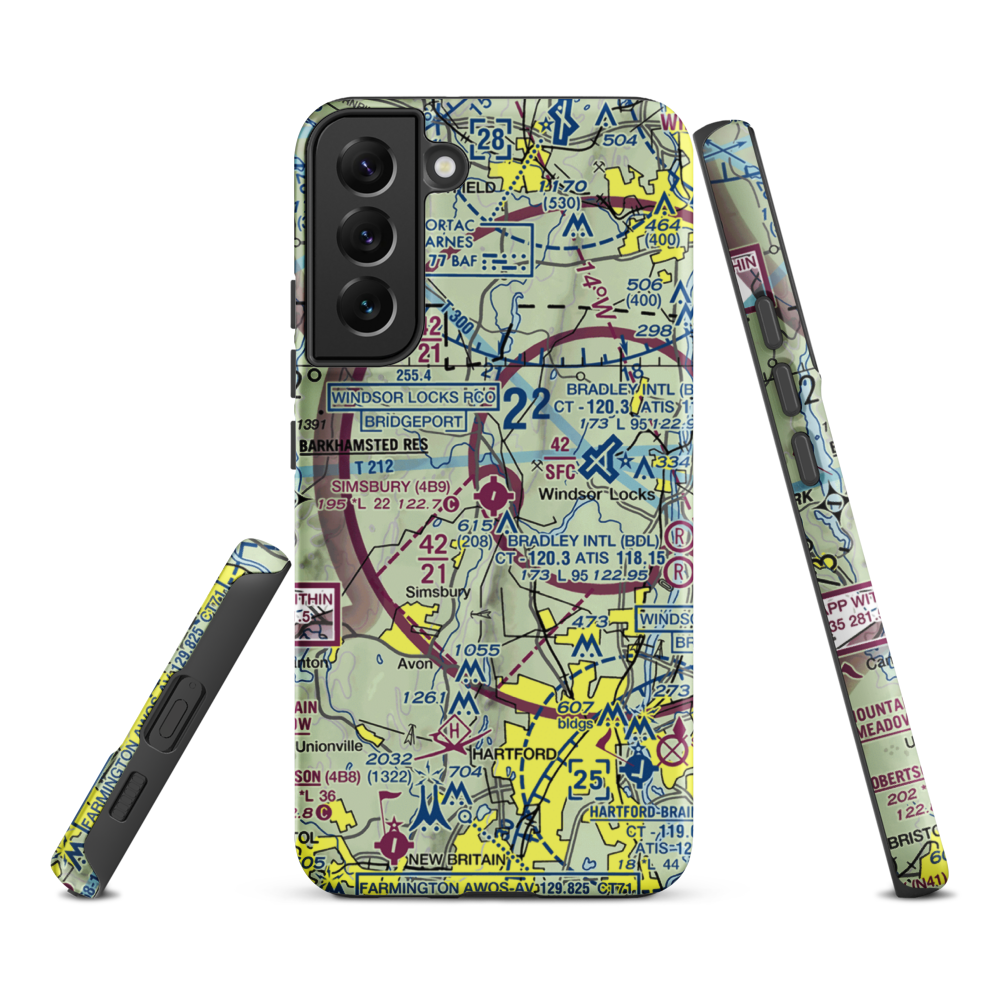 Simsbury Airport (4B9) VFR Sectional Samsung Phone Case Samsung Galaxy S22 Plus model shown