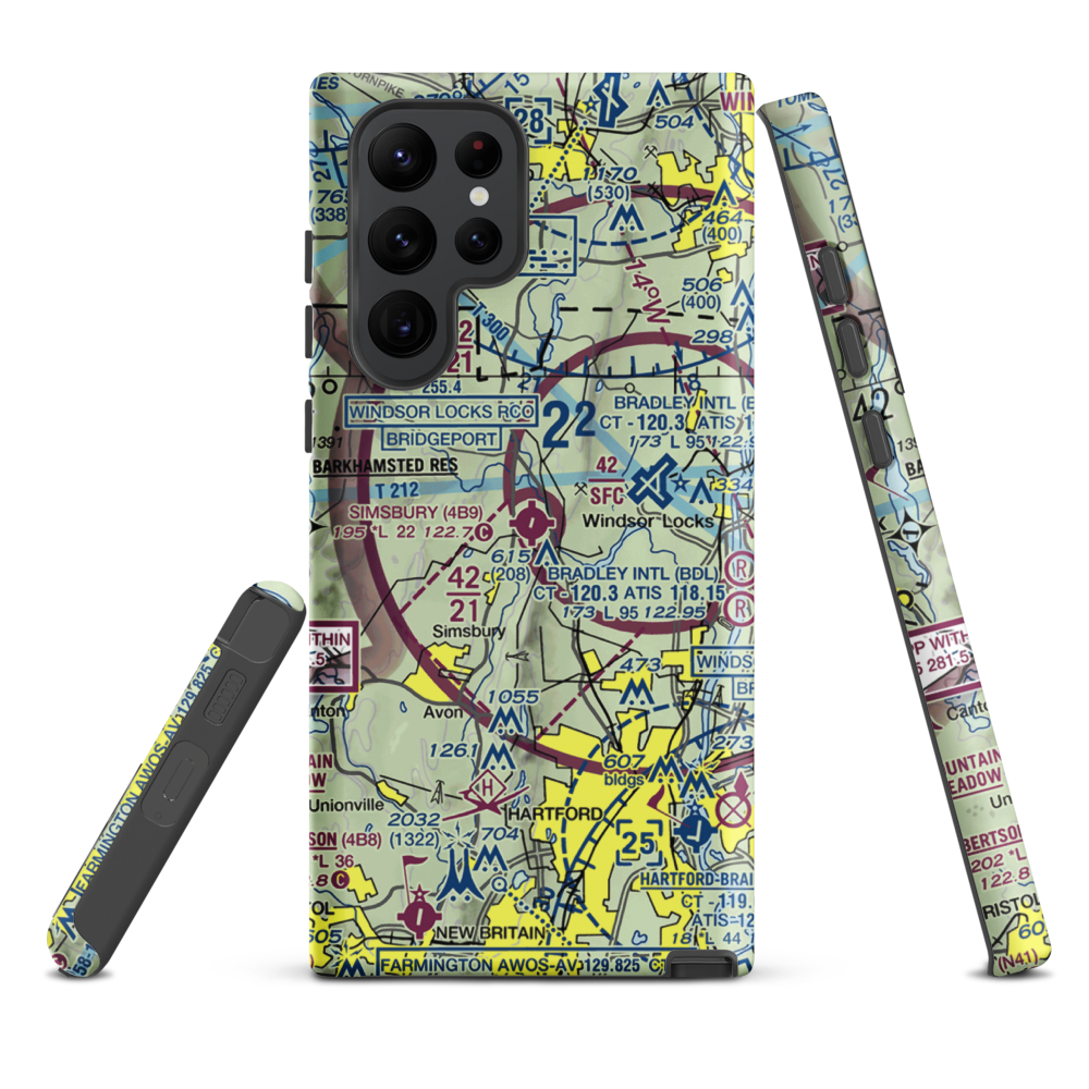 Simsbury Airport (4B9) VFR Sectional Samsung Phone Case Samsung Galaxy S22 Ultra model shown
