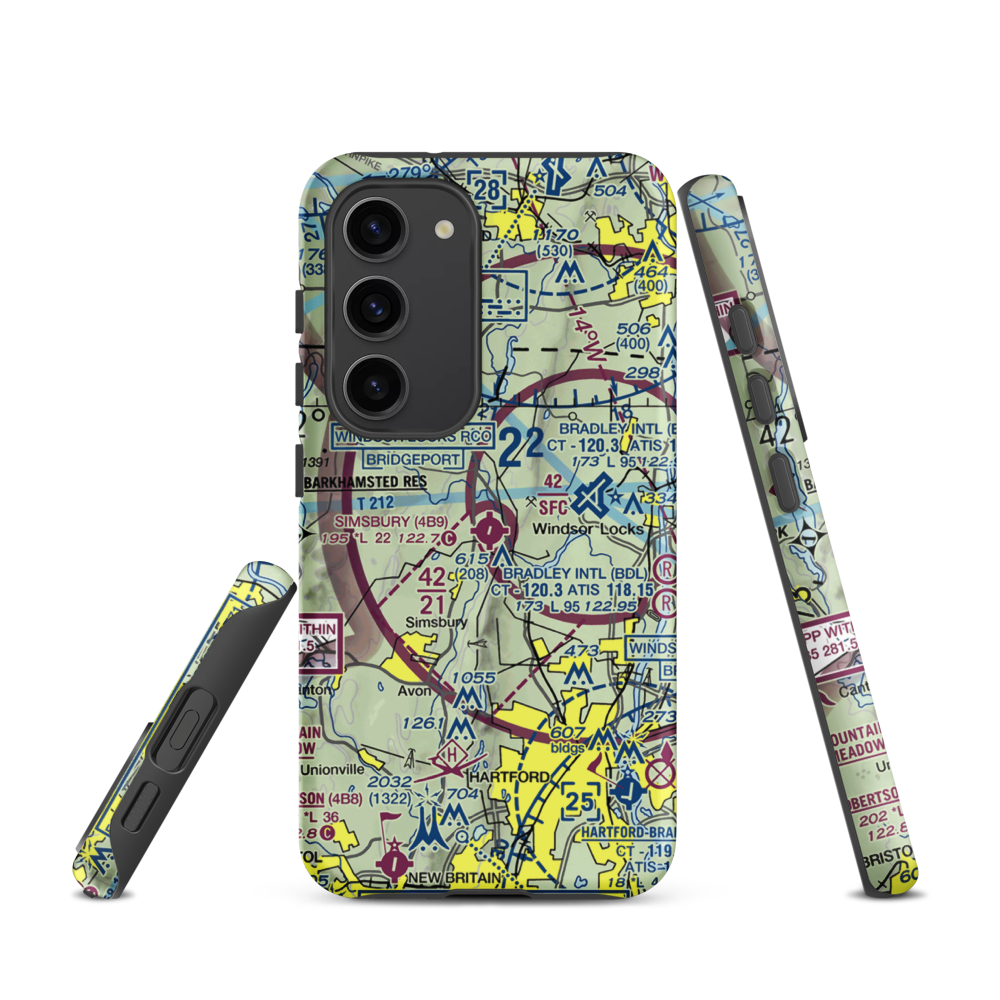 Simsbury Airport (4B9) VFR Sectional Samsung Phone Case Samsung Galaxy S23 model shown