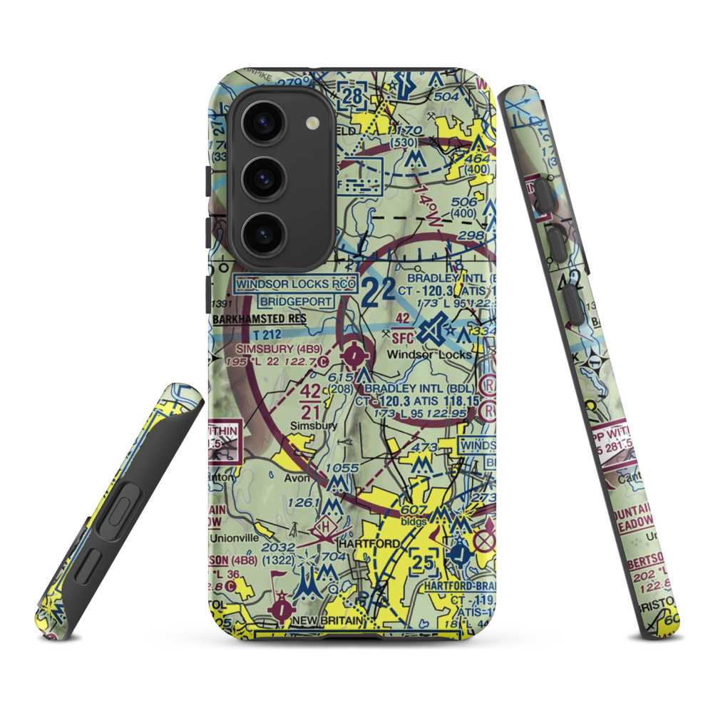 Simsbury Airport (4B9) VFR Sectional Samsung Phone Case Samsung Galaxy S23 Plus model shown
