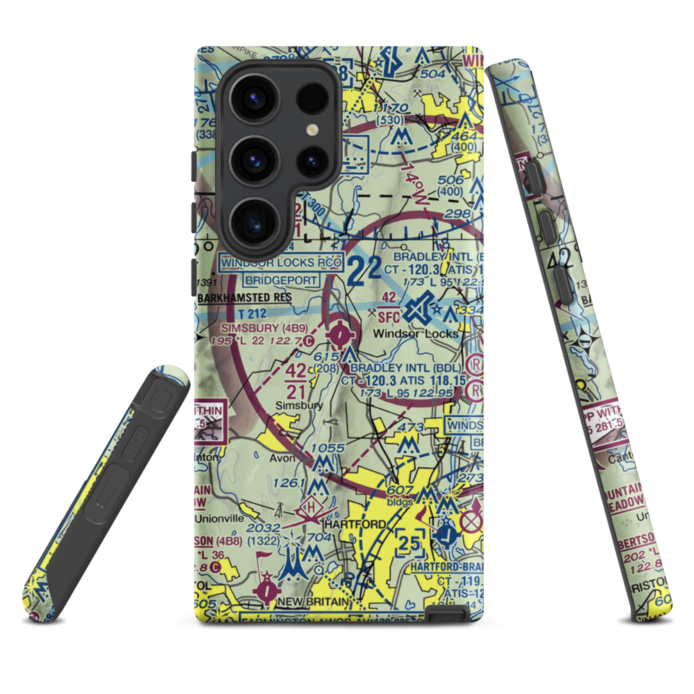 Simsbury Airport (4B9) VFR Sectional Samsung Phone Case Samsung Galaxy S23 Ultra model shown