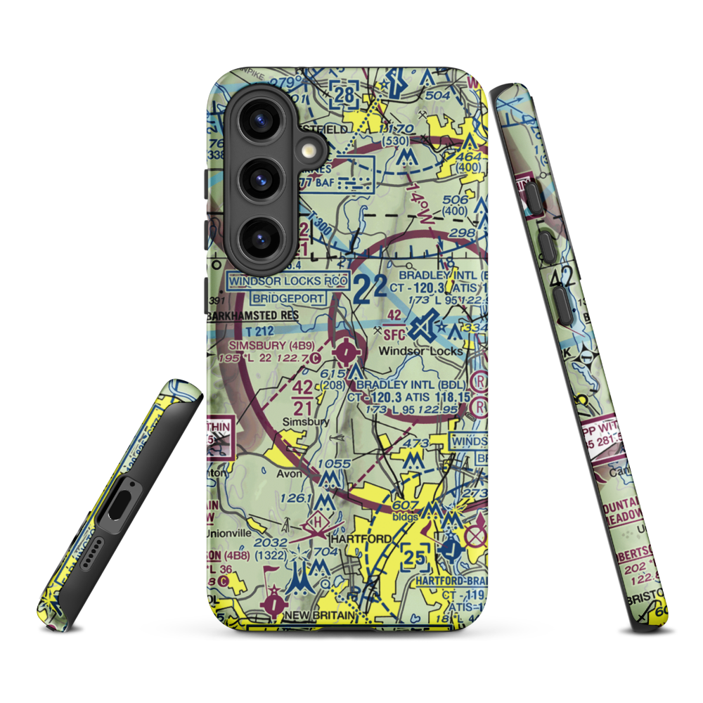Simsbury Airport (4B9) VFR Sectional Samsung Phone Case Samsung Galaxy S24 Plus model shown