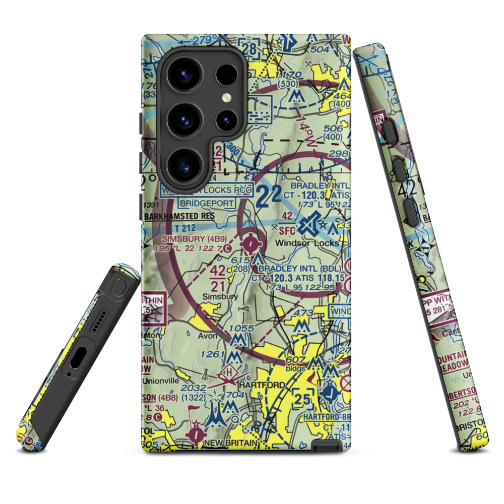 Simsbury Airport (4B9) VFR Sectional Samsung Phone Case Samsung Galaxy S24 Ultra model shown