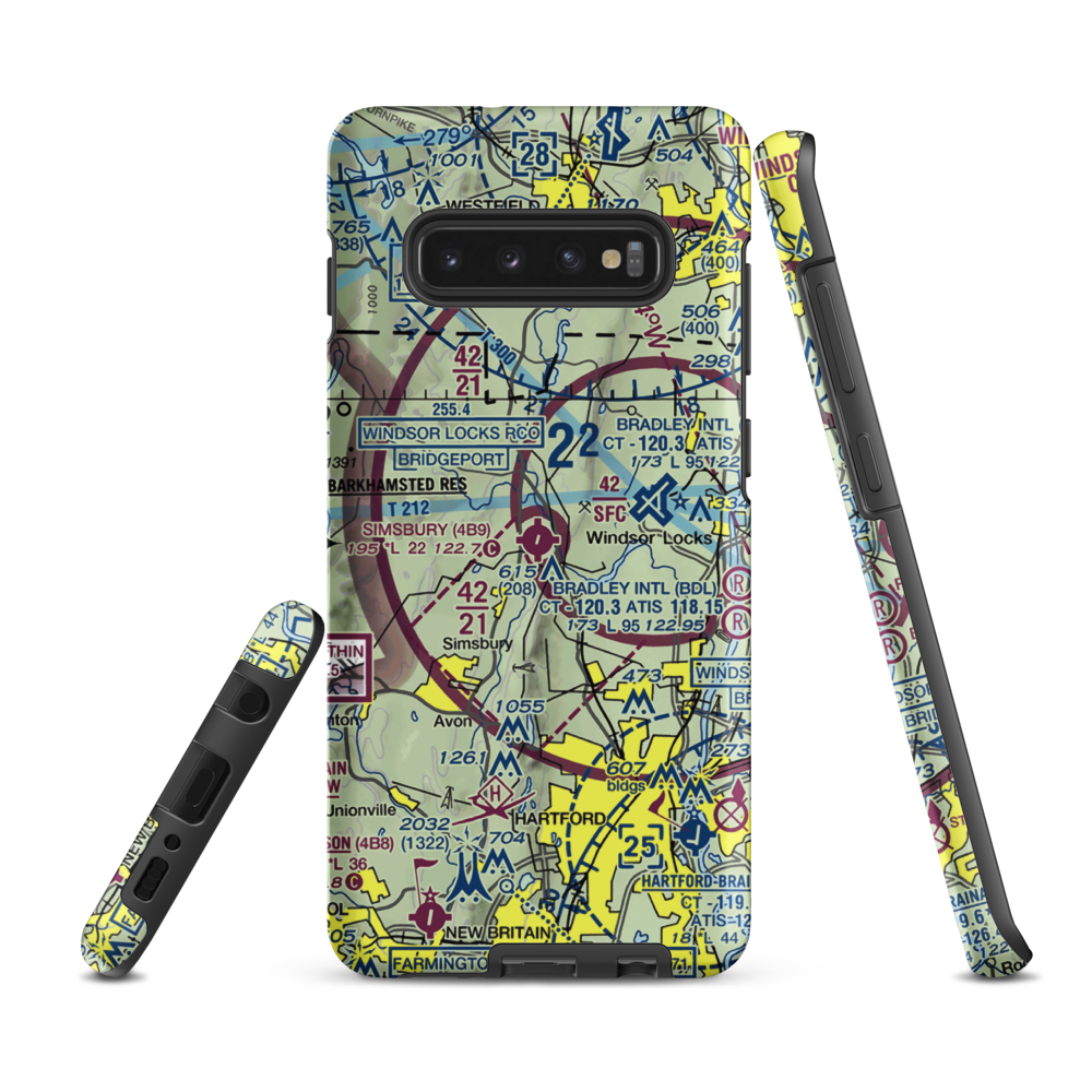 Simsbury Airport (4B9) VFR Sectional Samsung Phone Case Samsung Galaxy S10 Plus model shown
