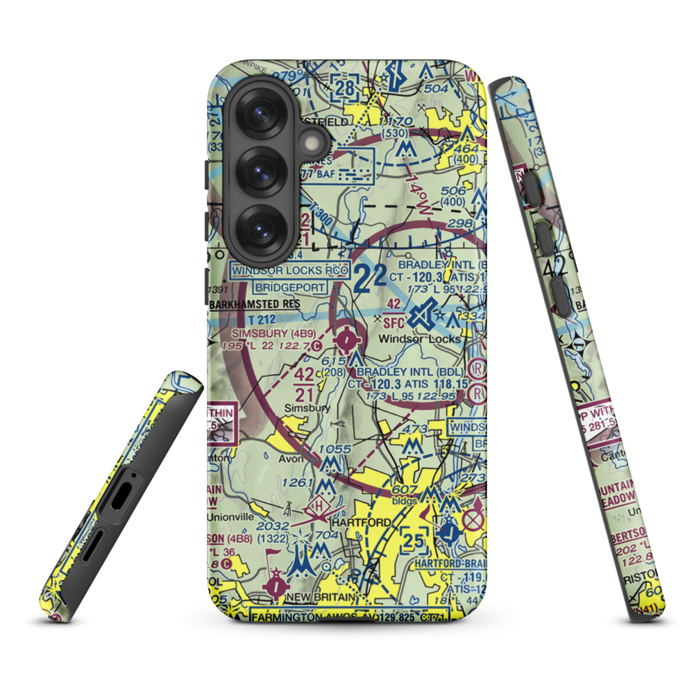 Simsbury Airport (4B9) VFR Sectional Samsung Phone Case Samsung Galaxy S25 Plus model shown