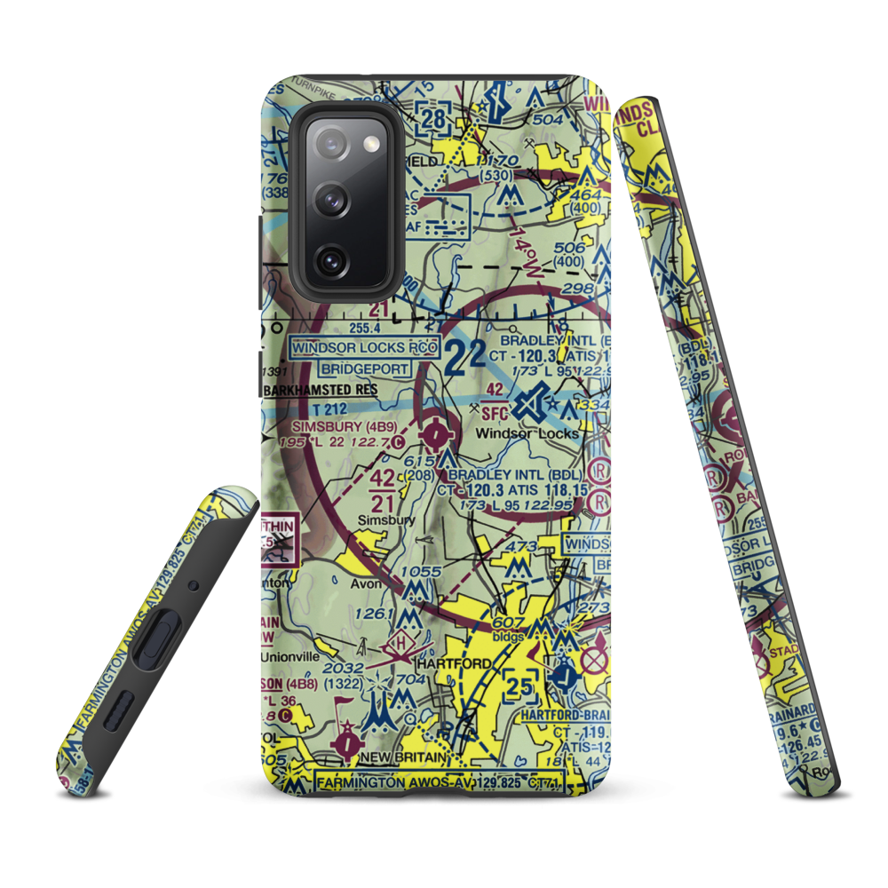 Simsbury Airport (4B9) VFR Sectional Samsung Phone Case Samsung Galaxy S20 FE model shown