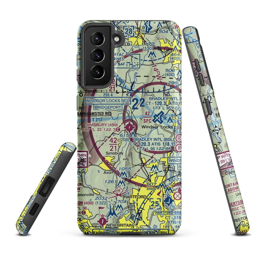 Simsbury Airport (4B9) VFR Sectional Samsung Phone Case Samsung Galaxy S21 Plus model shown