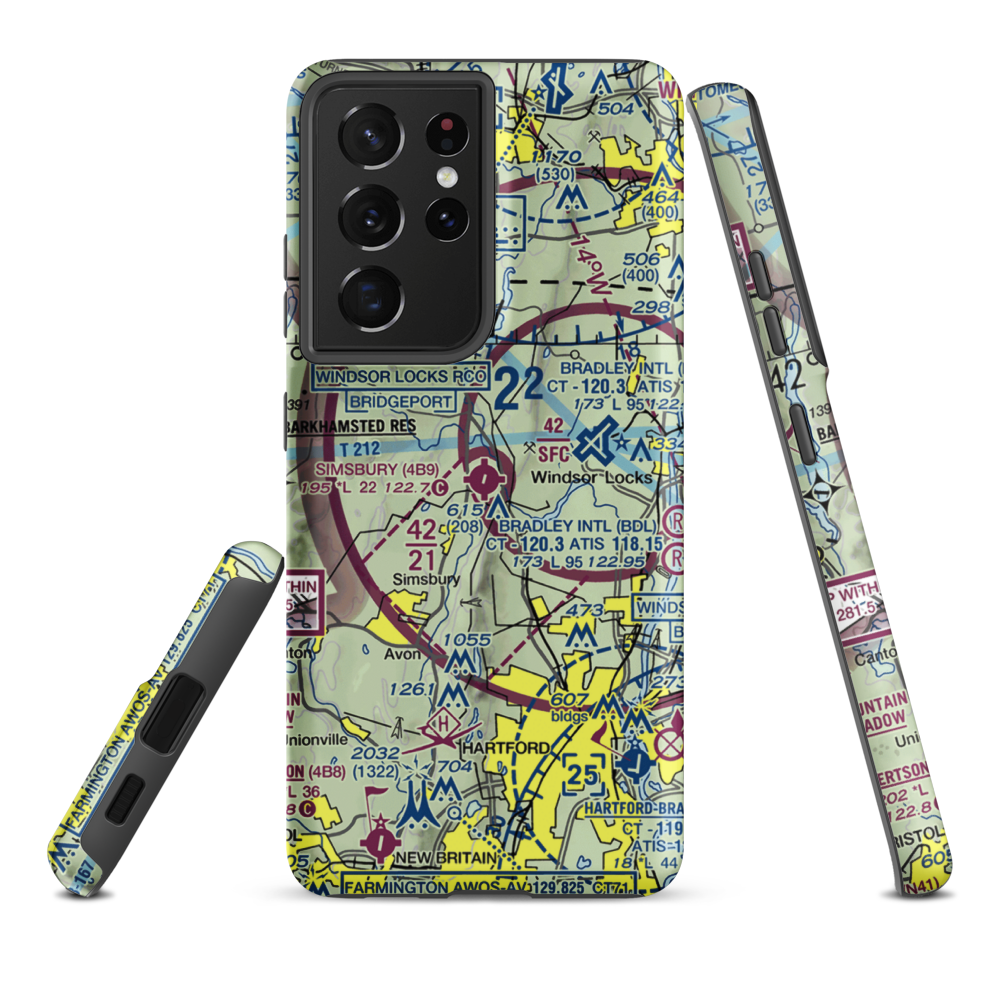 Simsbury Airport (4B9) VFR Sectional Samsung Phone Case Samsung Galaxy S21 Ultra model shown