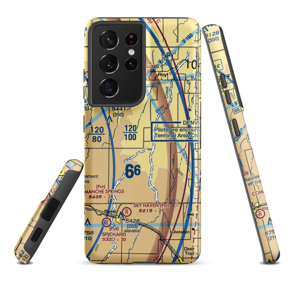 Singleton Ranch Airport (68CO) VFR Sectional Samsung Phone Case Samsung Galaxy S21 Ultra model shown