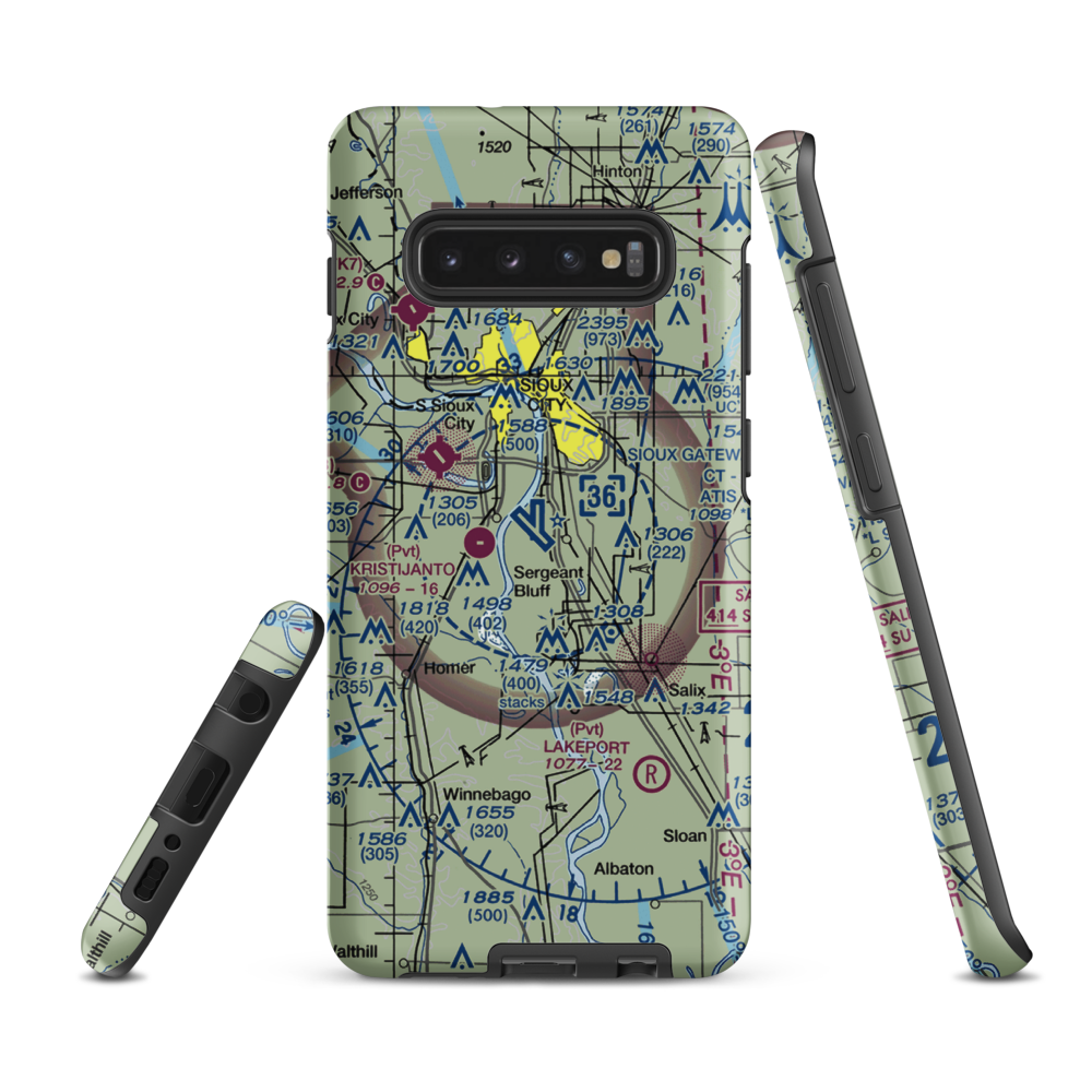 Sioux Gateway Airport/Brigadier General Bud Day Field (SUX) VFR Sectional Samsung Phone Case Samsung Galaxy S10e model shown