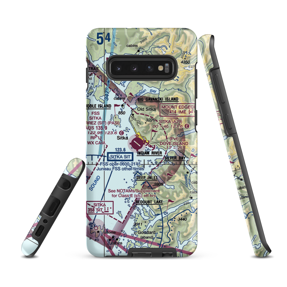 Sitka Seaplane Base (A29) VFR Sectional Samsung Phone Case Samsung Galaxy S10 Plus model shown