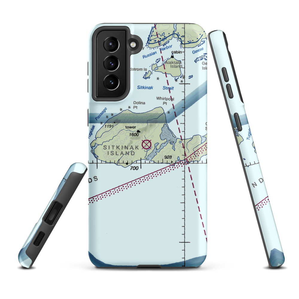 Sitkinak Airport (SKJ) VFR Sectional Samsung Phone Case Samsung Galaxy S21 FE model shown