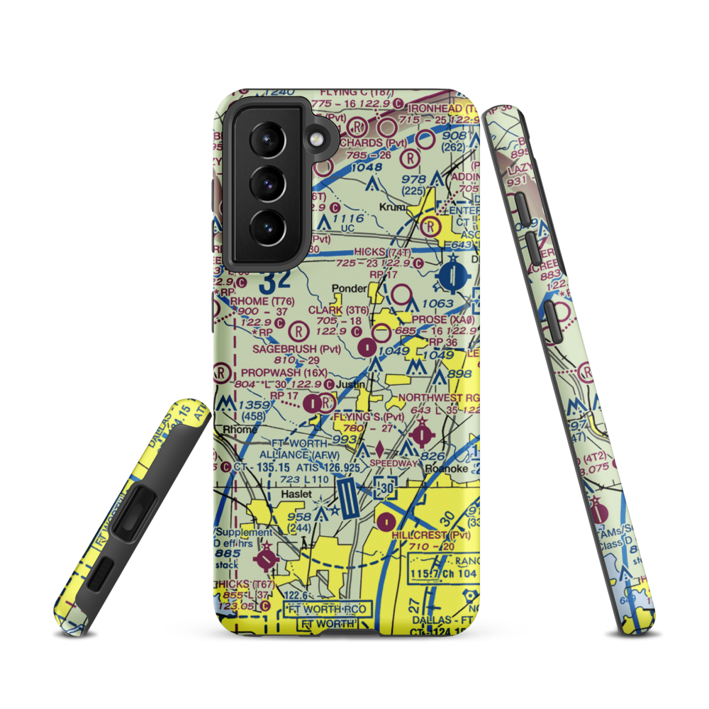 Sitton Field (3TX3) VFR Sectional Samsung Phone Case Samsung Galaxy S21 model shown