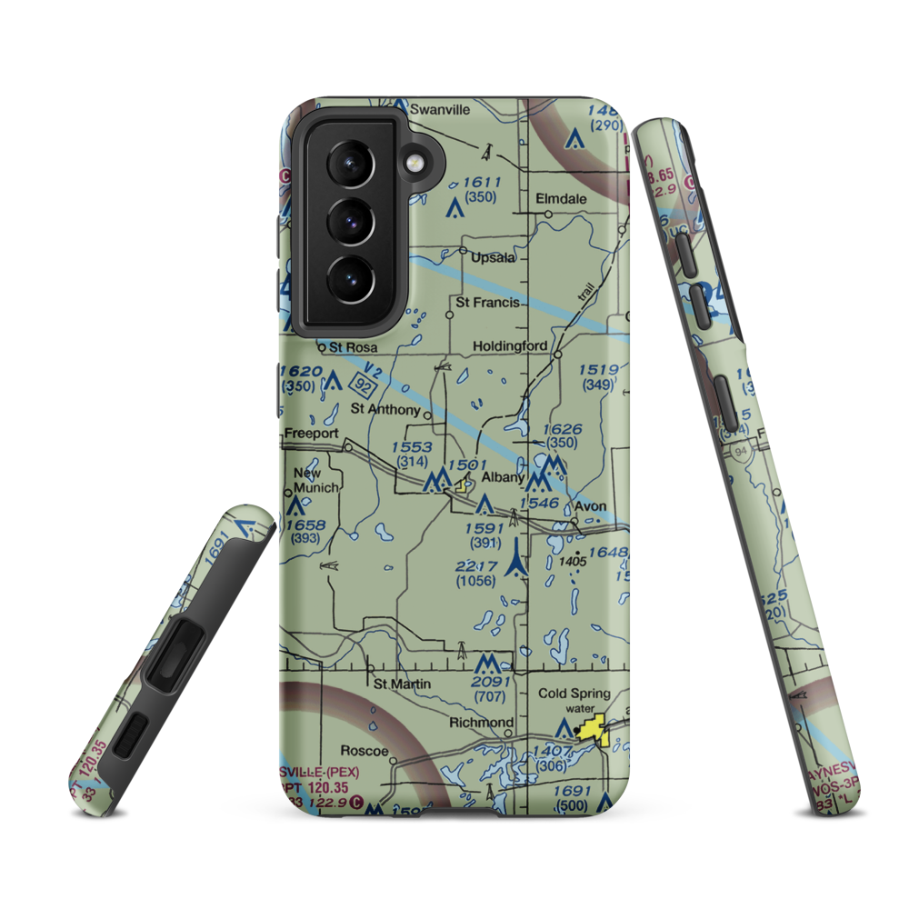 Skalicky Airstrip (4MN0) VFR Sectional Samsung Phone Case Samsung Galaxy S21 FE model shown